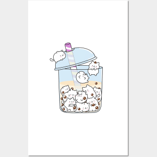 Chubby Cats Love Boba! Posters and Art